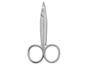 Kronenscheren, rostfrei Gebogen, Länge 9 cm, spitz