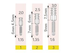 Radix-Anker® Long - Nachfüllpackung Größe 1, gelb, Packung 12 Stück
