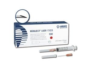 Miraject Luer® Rot - 25G, 17 x 23 mm, Ø 0,5 mm, kurz, Packung 100 Stück