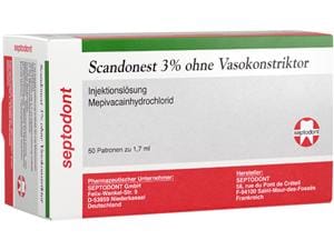 Scandonest 3 % ohne Vasokonstriktor Zylinderampullen 50 x 1,7 ml