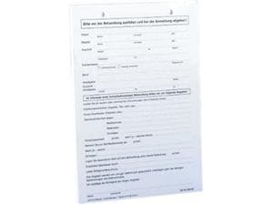 Anmeldeformular mit Anamnese DIN A5 Weiß, Block 100 Blatt