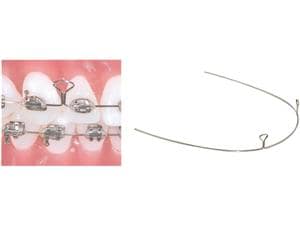 TruForce™ Edelstahl-Retraktionsbögen mit 2 Omegaschlaufen, rechteckig OK / UK, .016" x .022", Bogen 26 mm