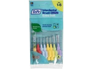TePe Interdentalbürsten x-soft - Sortiment Packung 8 Stück