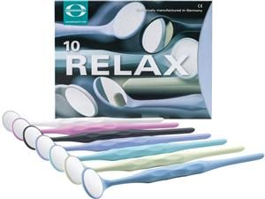 RELAX Mundspiegel Größe 4 (Ø 22 mm) - Sortiment Rhodium, Packung 10 Stück