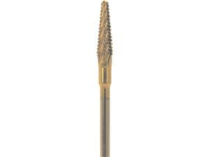 TiN-Hartmetallfräser, Form T194 110 für Linkshänder ISO 040, extra-fein (gelb)