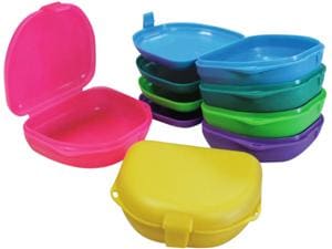 Flache Retainer-Box, 2,5 x 7,6 mm Neon blau, Packung 12 Stück