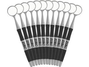 Zirc Mundspiegel Crystal HD, Soft-Grip, Schwarz/grau Größe 4, Ø 22 mm, Packung 12 Stück