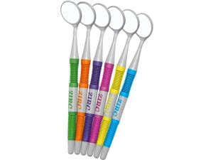 Zirc Mundspiegel Crystal HD, Soft-Grip - Sortiment Größe 5, Ø 24 mm, neonfarben, Packung 12 Stück