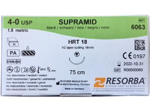 SUPRAMID schwarz - Nadeltyp HRT 18 USP 4-0, Länge 0,75 m (6063), Packung 36 Stück