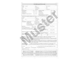 Anmeldung mit Anamnese - DIN A4 Weiß, Block 100 Blatt