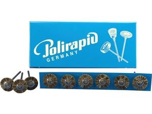 Miniaturbürsten Ziegenhaar, grau Ø 17 mm, montiert, Packung 12 Stück