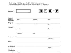 Patientenstammdaten-Aufkleber für DIN-A4-Karteikarte Packung 50 Stück