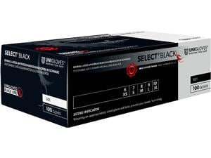 Unigloves® Select Black Latexhandschuhe puderfrei Größe XS, Packung 100 Stück