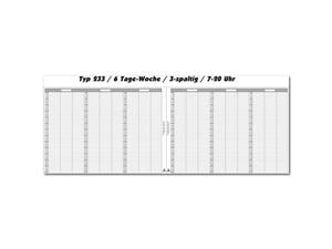 Terminblätter A3-Format für Ringbuch Typ 233, 6 Tage-Woche, 3-spaltig, Packung 53 Blätter