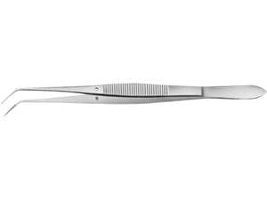 Zahnpinzette gewinkelt Länge 160 mm (DA221R), gerieft