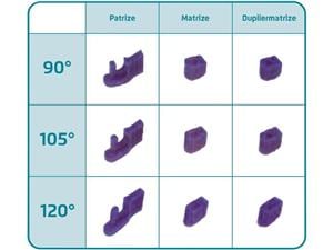 Klebeverbindung, small Dubliermatrize 90°, Packung 50 Stück
