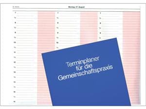 Terminplaner für die Gemeinschaftspraxis (mit Datum) Jahr 2025, Spiralheft, türkisblau
