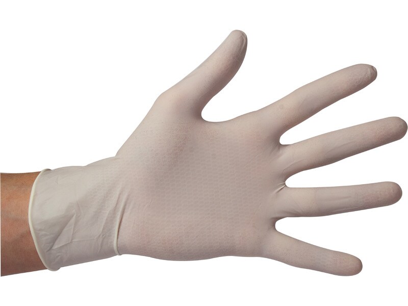 100 St Einmalhandschuhe LATEX 1,5 AQL puderfrei Gr XL