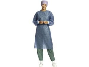 Barrier® Schutzmantel unsteril, mit Strickbündchen Blau, Größe L, Packung 50 Stück