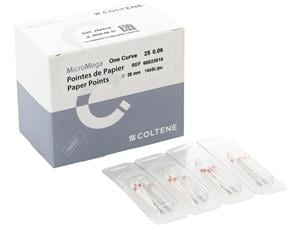 MicroMega One Curve™ Papierspitzen Konizität 06, ISO 025, Packung 60 Stück