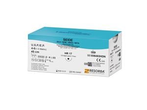 Resorba Seide schwarz - Nadeltyp HR 17 USP 4-0, Länge 0,45 m (036483HDN), Packung 12 Stück