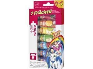 edel+white 7-Früchtli Kräuterzahnpasta Kinder Tuben 150 Stück