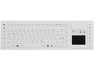 Hygiene Tastatur Wireless mit Touchpad BLT02 DE Weiß