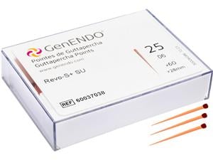GenENDO Revo+ Gutta Percha Konizität 4%, Länge 28 mm, Packung 60 Spitzen