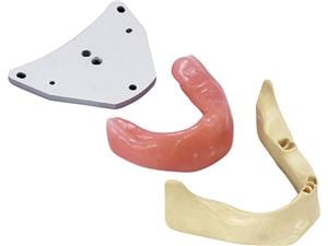 Aufbauplatte zur Modellbefestigung im Phantomkopf Aufbauplatte Unterkiefer