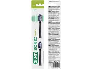 GUM® SONIC DAILY Ersatzbürsten Schwarz, Packung 2 x 4 Stück