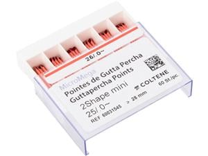 MicroMega 2Shape™ mini Guttaperchaspitzen Konizität 0, ISO 025, Packung 60 Stück