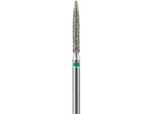 FG-Diamant Ultimate R-D, Flamme, Form 863 ISO 014, grob (grün), Kopflänge 10 mm, Packung 5 Stück