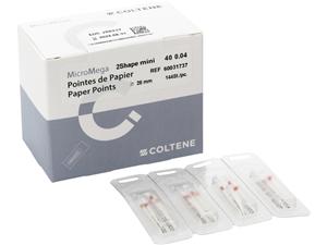 MicroMega 2Shape™ mini Papierspitzen Konizität 04, ISO 040, Packung 144 Stück