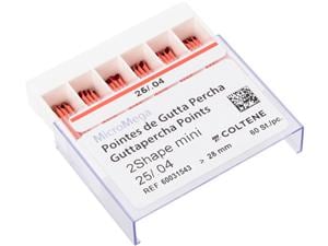 MicroMega 2Shape™ mini Guttaperchaspitzen Konizität 04, ISO 025, Packung 60 Stück