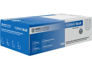 Unigloves® Format Nitrilhandschuhe blau Größe L, Packung 10 x 100 Stück