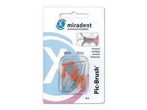 Pic-Brush® Ersatzbürsten - Nachfüllpackung Orange - konisch, Ø 2,5 - 5 mm, Packung 6 Stück