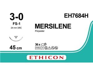 MERSILENE grün, geflochten - Nadeltyp FS1 USP 3-0, Länge 0,45 m (EH 7684 H), Packung 36 Stück