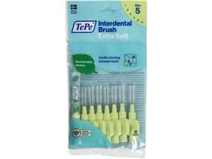 TePe Interdentalbürsten x-soft - Standardpackung Hellgrün - mittel, Ø 0,8 mm, Packung 8 Stück