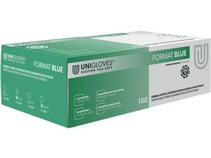 Unigloves® Format Nitrilhandschuhe blau Größe M, Packung 10 x 100 Stück