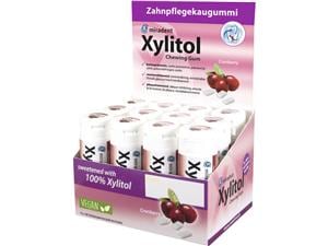 Xylitol Chewing Gum - Display Cranberry, Packung 12 Stück