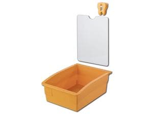 Dentalarbeitsschale 130 mit Platte und Zahnclip Orange