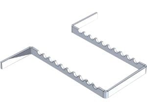 Aluminium Instrumentenhalter Für 18 x 14 cm (10 Instrumente), silber