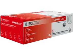 Unigloves® Lano-E Gel Latexhandschuhe puderfrei Größe S, Packung 100 Stück