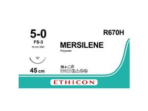 MERSILENE grün, geflochten - Nadeltyp FS3 USP 5-0, Länge 0,45 m (R 670 H), Packung 36 Stück