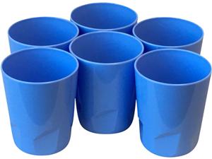 Mundspülbecher Color Mehrweg Hellblau, Packung 6 Stück
