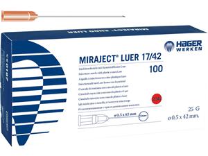 Miraject Luer® Rot - 25G, 17 x 42 mm, Ø 0,5 mm, lang, Packung 100 Stück