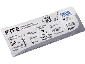 PTFE Nahtmaterial - Nadeltyp 3/8 kreisförmig schneidend 16 mm USP 4/0, Länge 75 cm, Packung 12 Stück