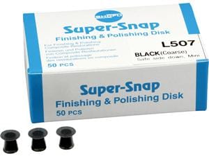 Super-Snap - Scheiben Minischeibe, schwarz - grob, stirnbeschichtet, Packung 50 Stück