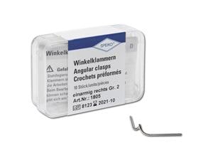 Winkelklammern Größe 2, rechts Ø 1 mm, Packung 10 Stück