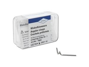 Winkelklammern Größe 1, links Ø 1 mm, Packung 10 Stück